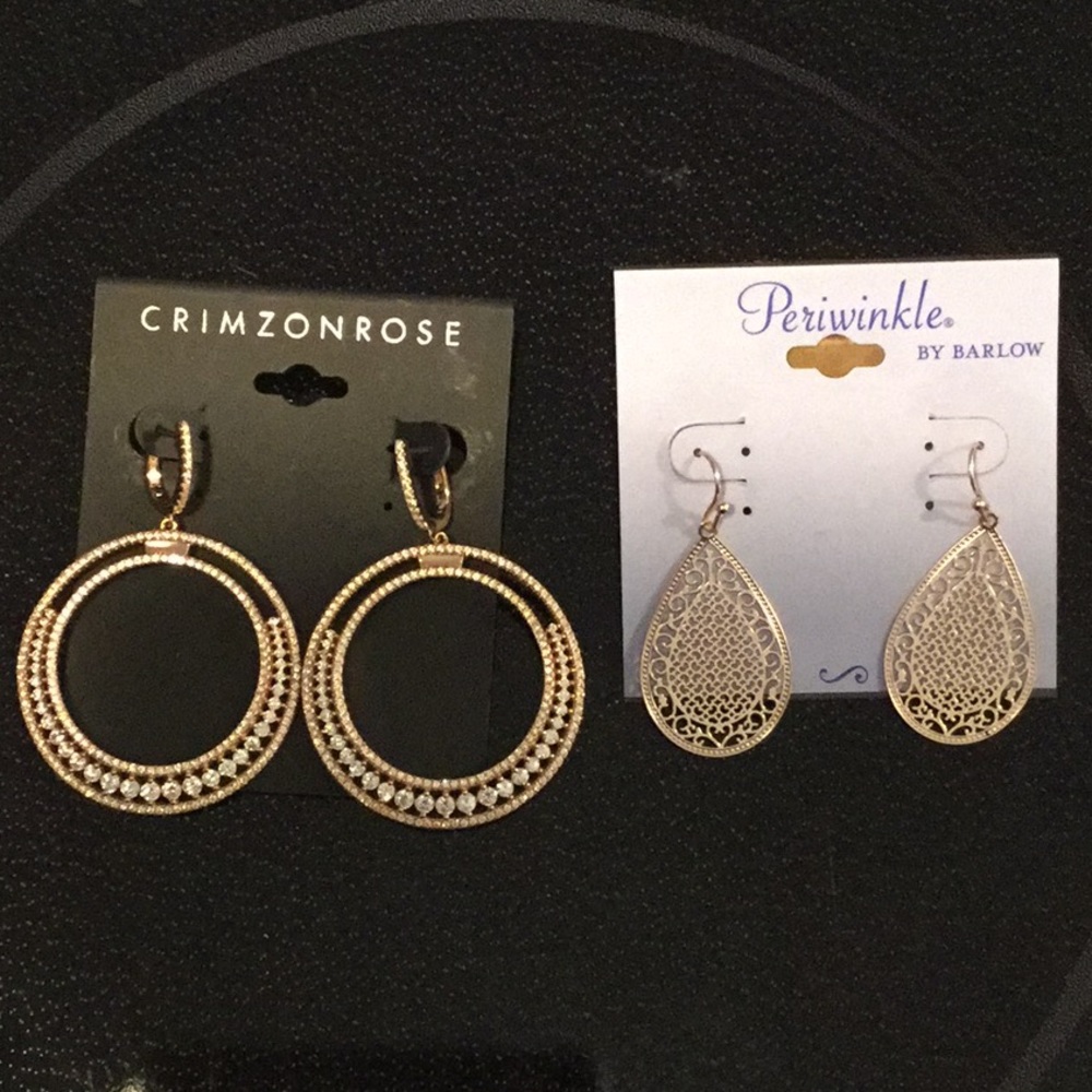 Peach Toned Earrings, CrimzonRose,& Periwinkle